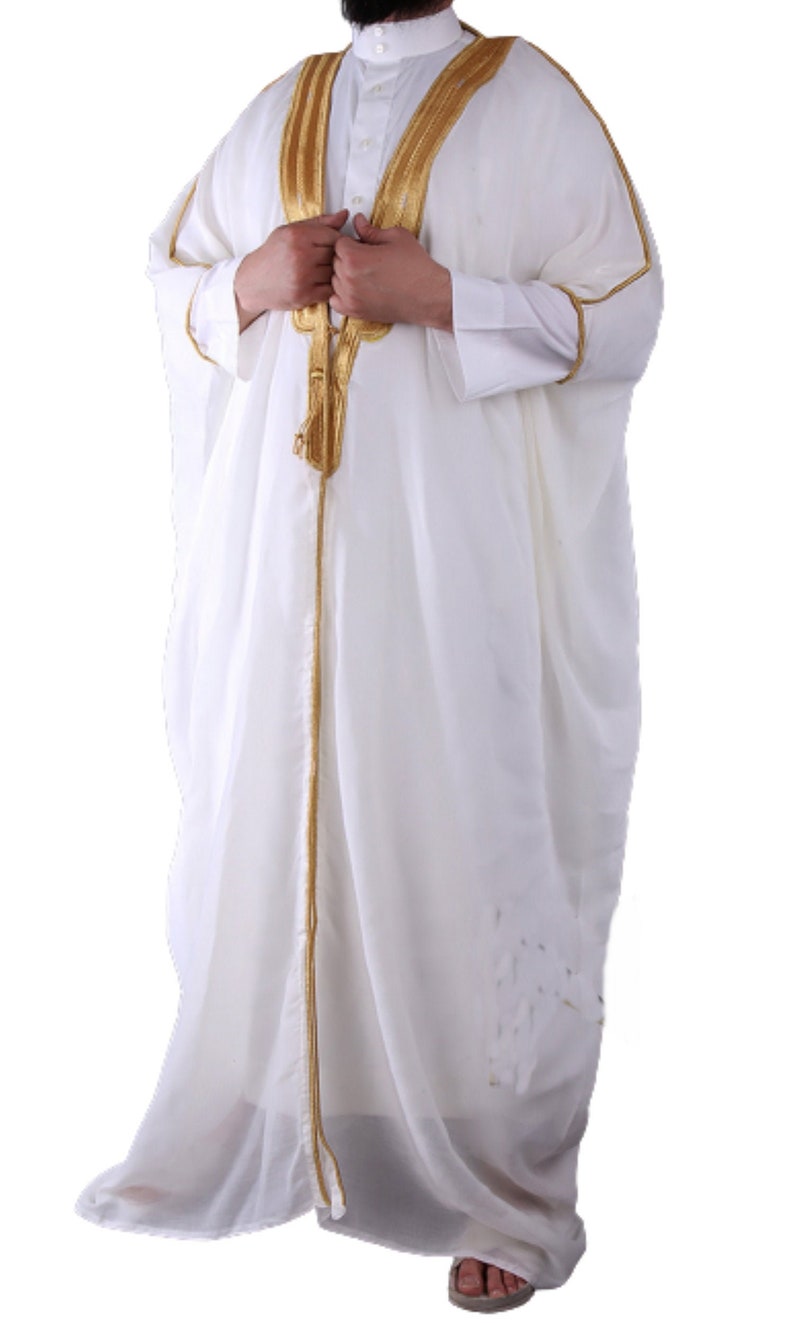 Mens bisht Islamic Arab Dress Sheikh Imam Kaftan Cloak Bisht Abaya Eid Robe color premium quality Free Shipping image 4