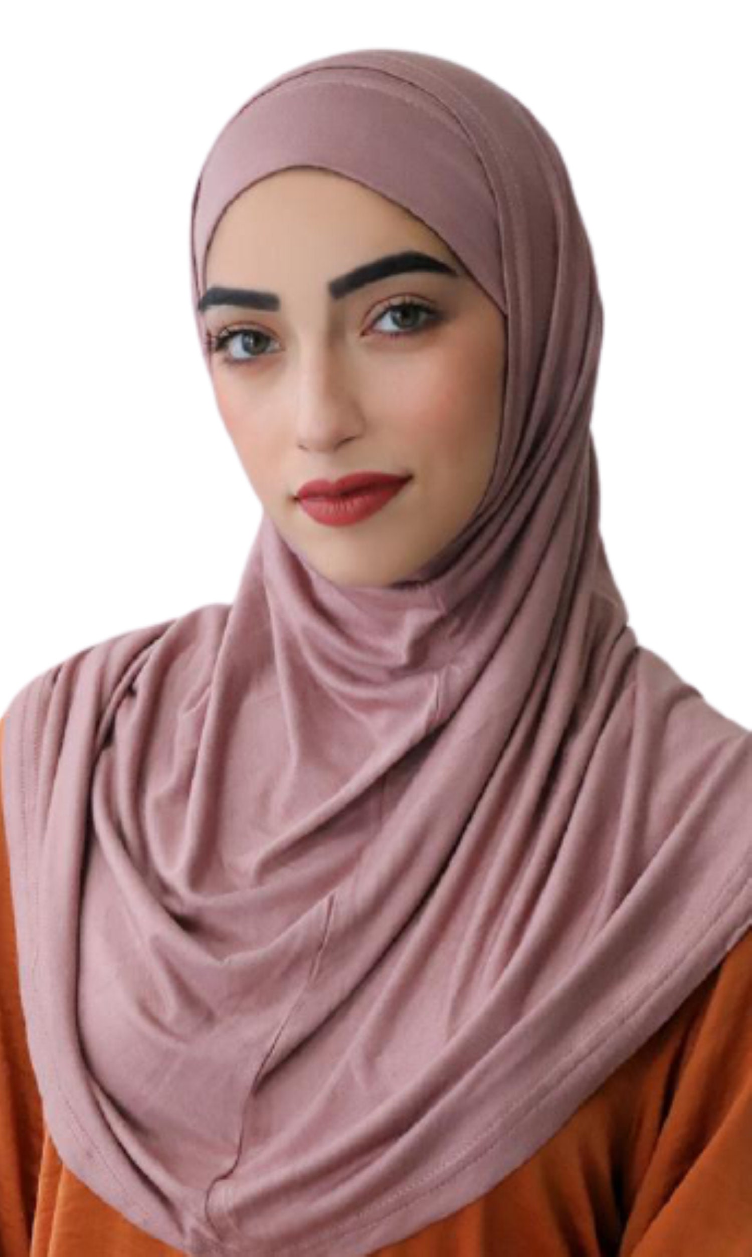M Size Silk Story One piece al amira Hijab Instant Head Scarf Cotton Jersey Practical HeadCover 
