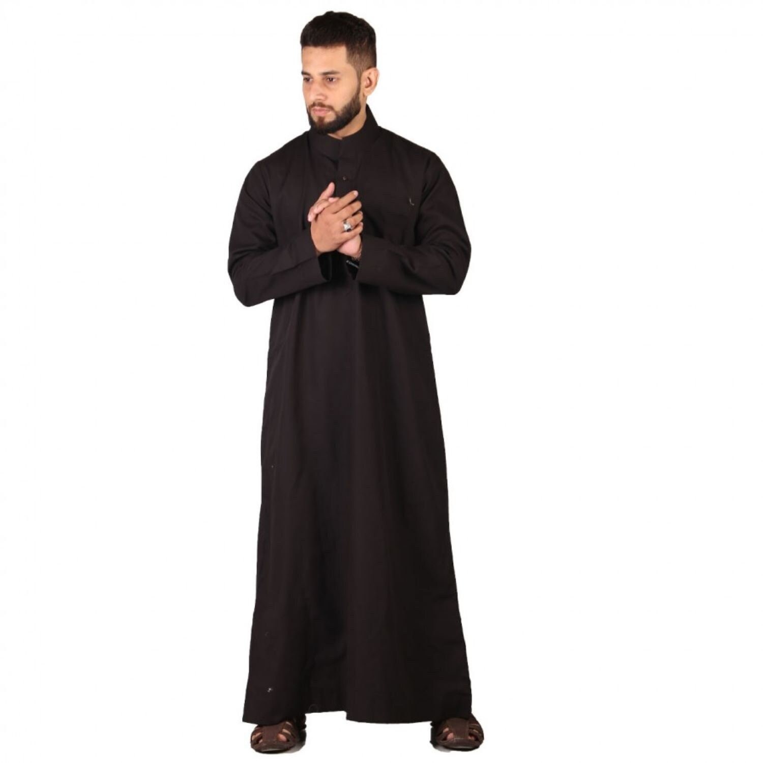 Long Sleeve Mens Robe Muslim Clothing Saudi Arab Jubba Kaftan Dishdash  Thobe