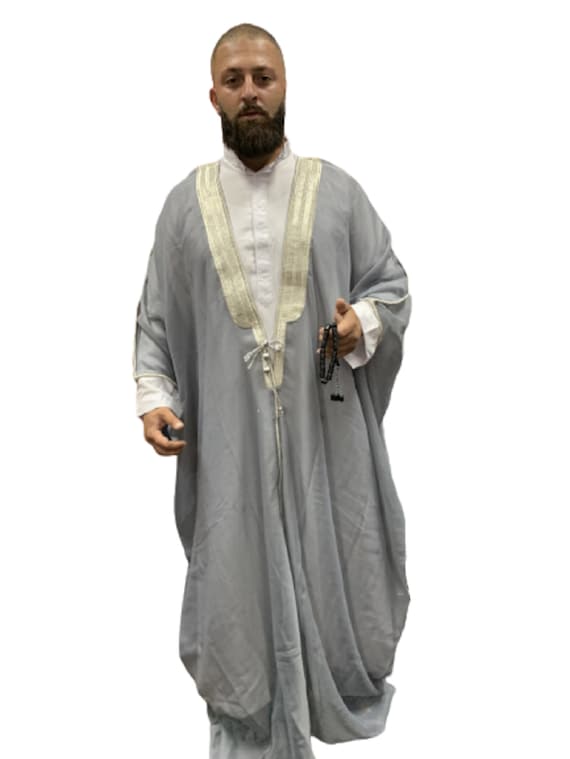 Men's Muslim Long Sleeve Islamic Clothing Ethnic Style Embroidered V Neck  Kimono Robe Dubai Arabian Dress Shirt - Walmart.com