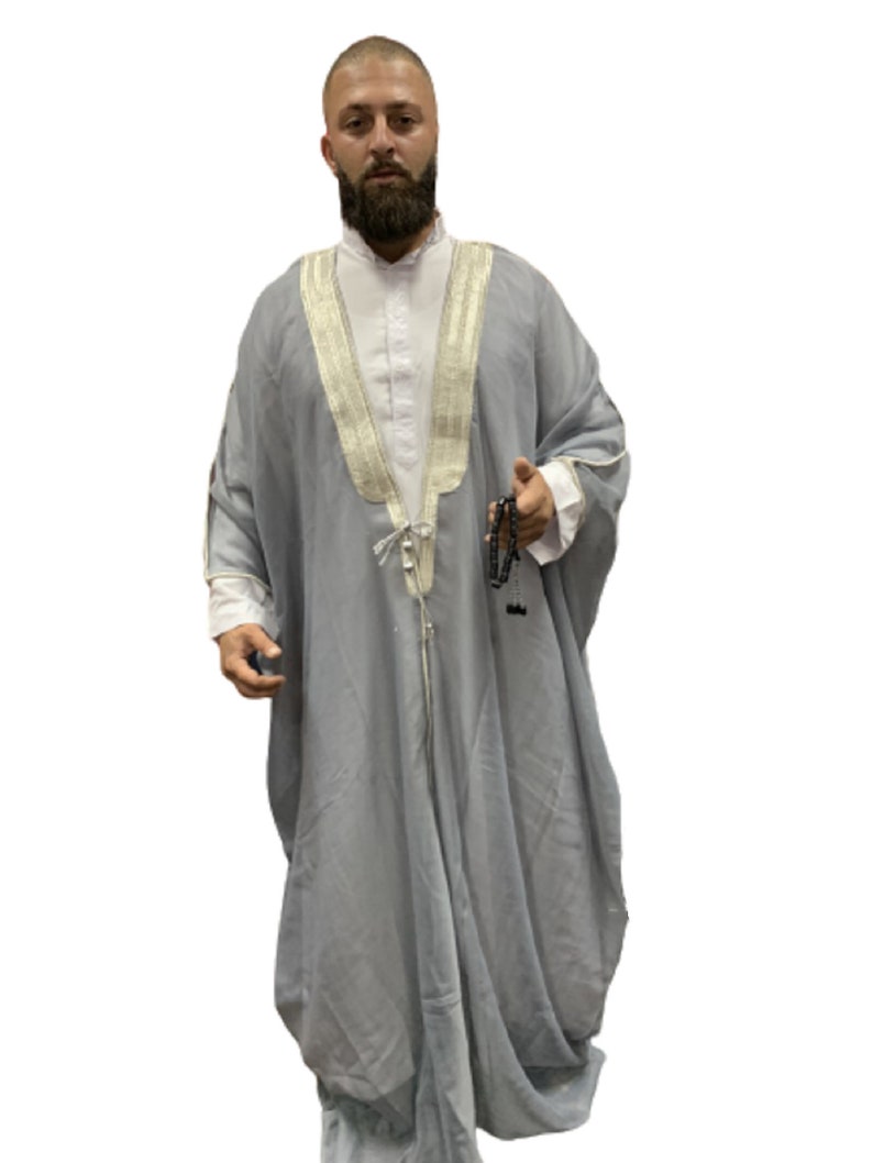 Mens bisht Islamic Arab Dress Sheikh Imam Kaftan Cloak Bisht Abaya Eid Robe color premium quality Free Shipping image 10