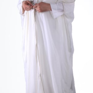 Mens bisht Islamic Arab Dress Sheikh Imam Kaftan Cloak Bisht Abaya Eid Robe color premium quality Free Shipping White - Silver