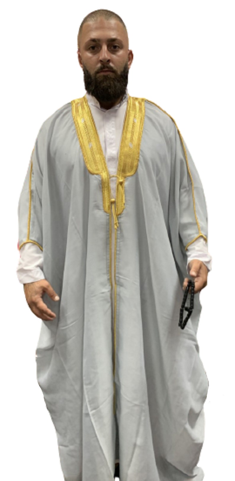 Mens bisht Islamic Arab Dress Sheikh Imam Kaftan Cloak Bisht Abaya Eid Robe color premium quality Free Shipping image 9