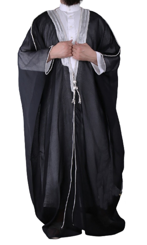 New 2024 Islamic Clothing Men Robe Kaftan Muslim Man Moroccan Casual Long Dress  Arabic Striped Robe Middle East National Costume - AliExpress