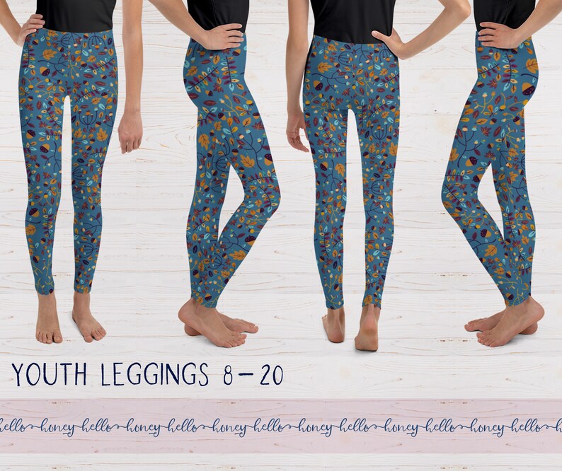 Floral Autumn Yoga Leggings Fall Leaf Leggings Baby Toddler Kid/'s All Over Print Leggings