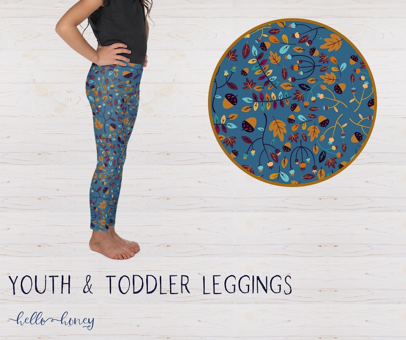 Floral Autumn Yoga Leggings Fall Leaf Leggings Baby Toddler Kid/'s All Over Print Leggings