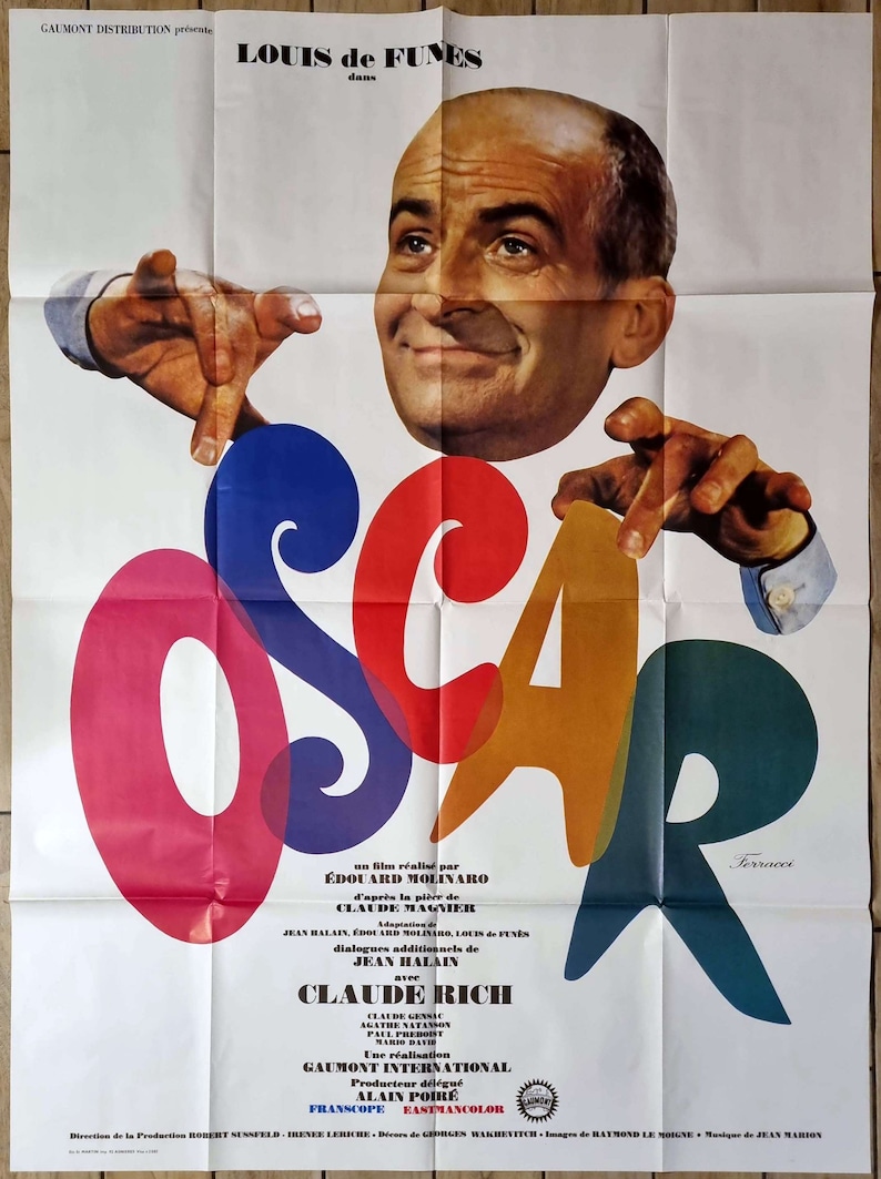 Original cinema poster Oscar/Édouard Molinaro 1967 120 x 160 cm image 1