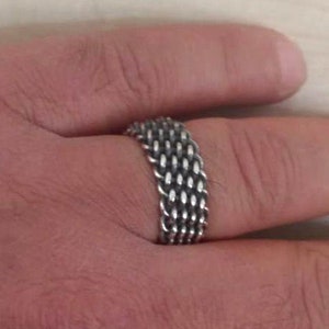 Braided Silver Ring, Braided Wedding Band, Viking Braided Ring, Eternity Thumb Ring, Boho Toe Ring
