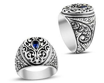 Blue sapphire ring | Etsy