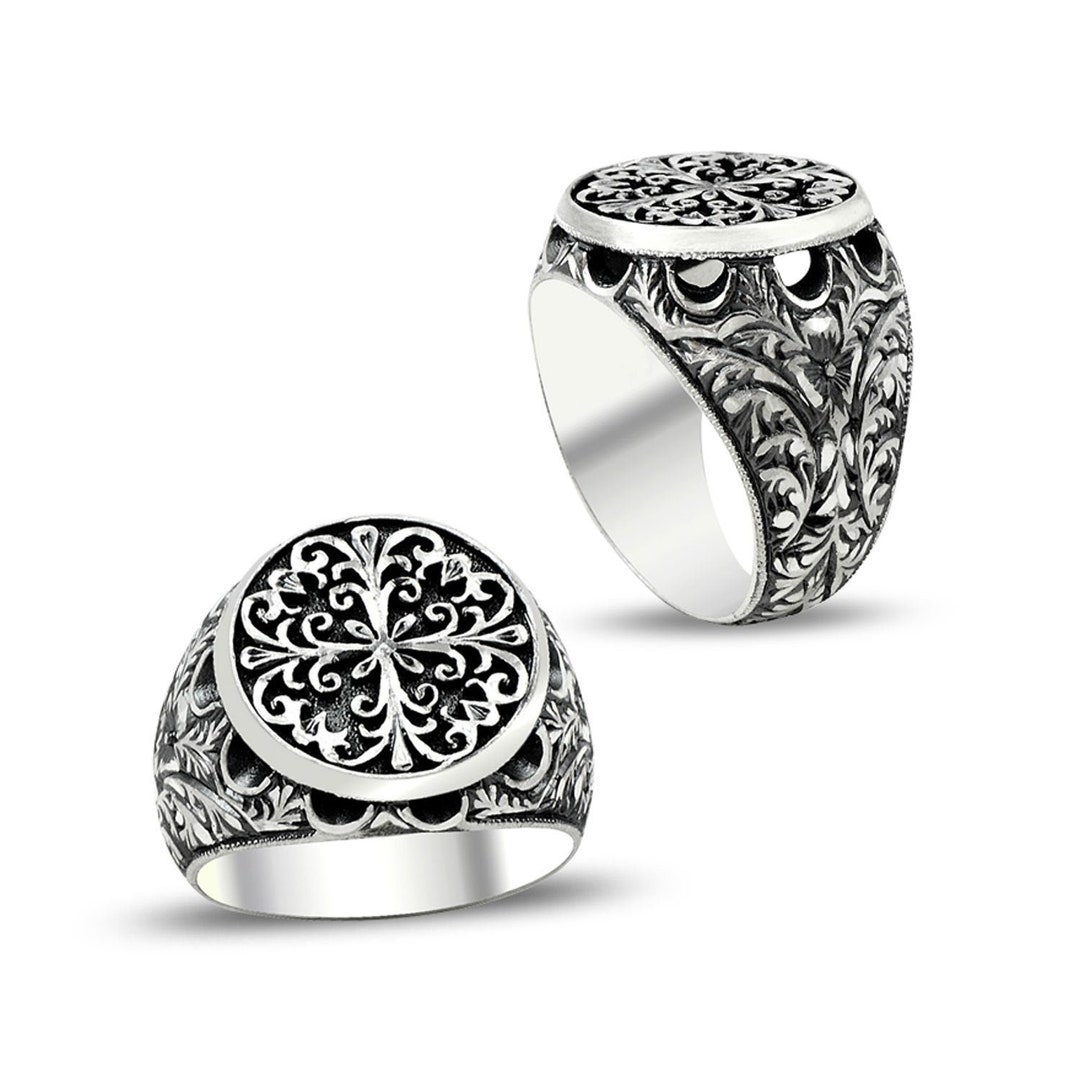 925 Sterling Silver Mens Ring Gift for Men Byzantine Ring - Etsy