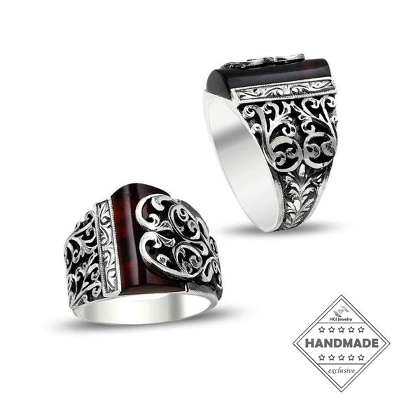 Asymmetric Design Handmade Silver Men's Ring islamic | Etsy