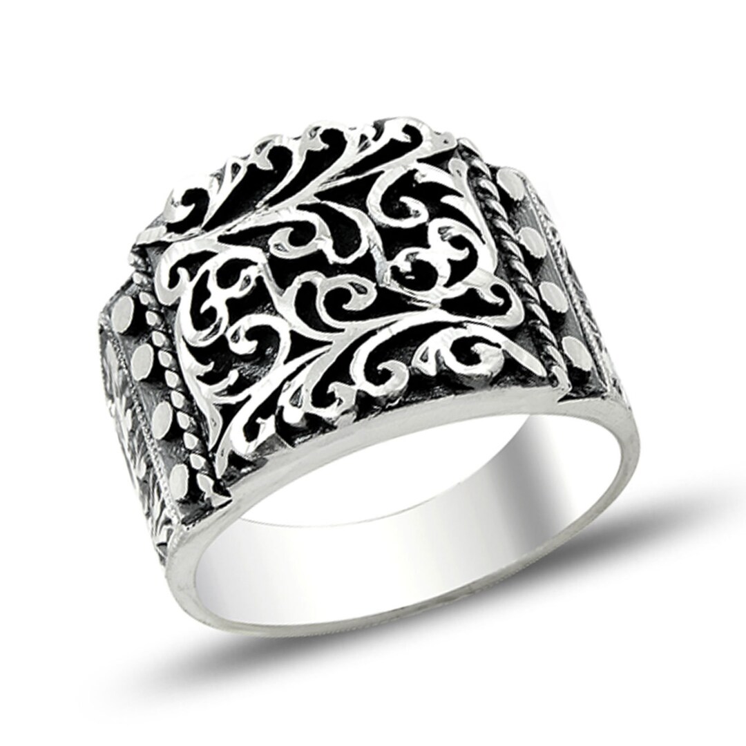 925 Sterling Silver Mens Ring Sterling Silver Man's Ring Etsy
