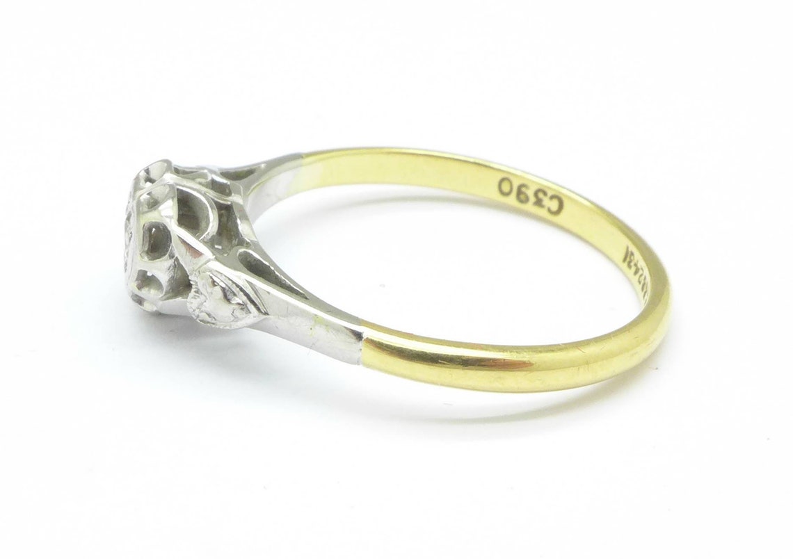 Diamond Ring Set in 18 Carat Gold and Platinum. Beautiful Etsy Australia