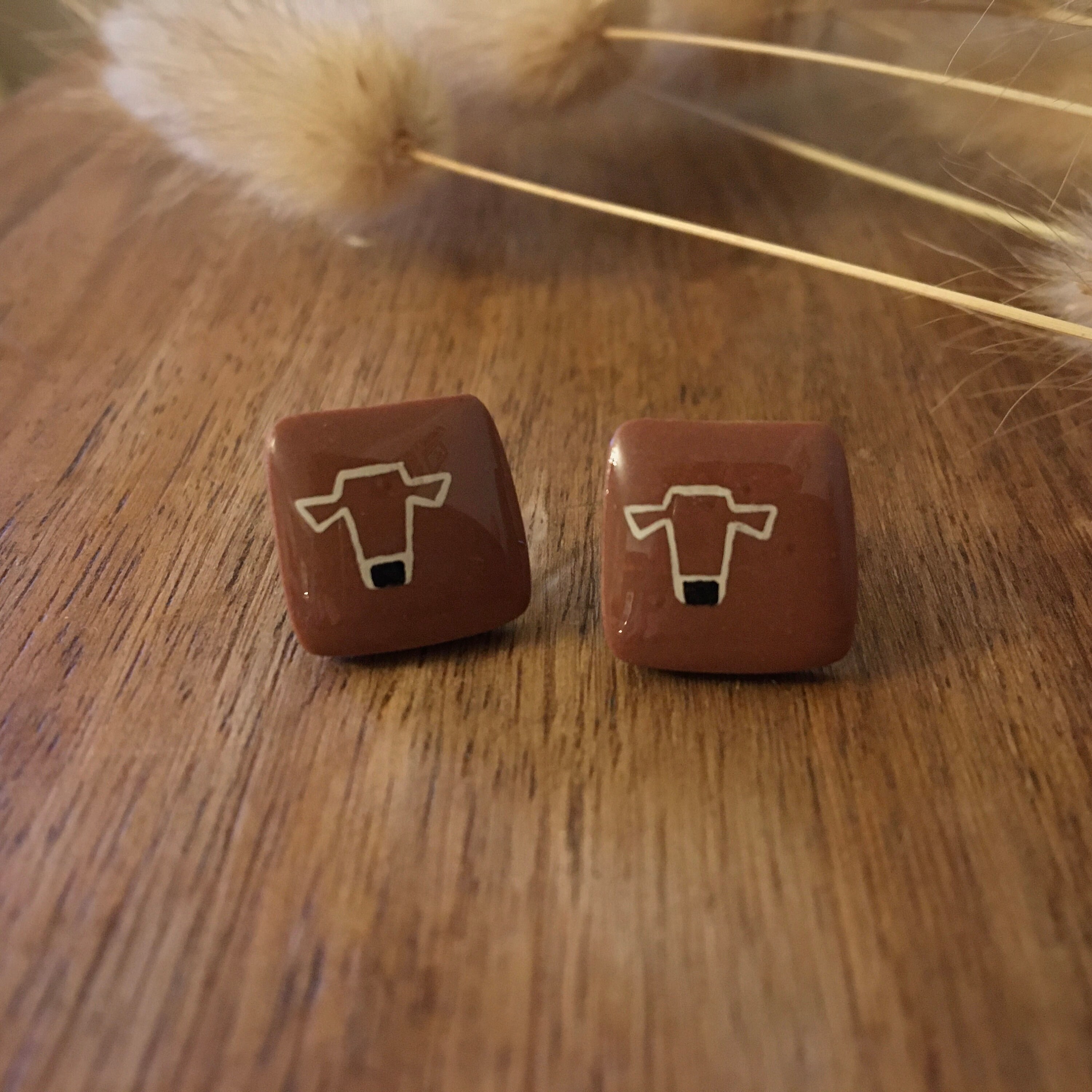 Stud Earrings Jersey Cow Earrings Polymer Clay Earrings Etsy