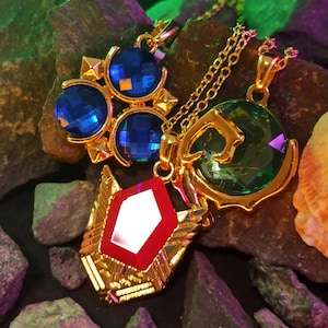 Legend of Zelda gifts, Spirit Stones, Zora's Sapphire, Kokiri's Emerald, Goron's ruby, Legend of Zelda necklace