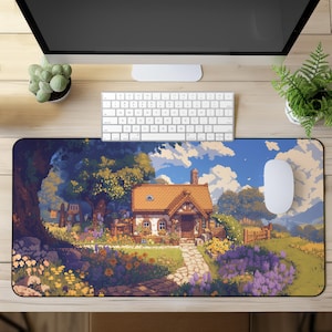 Stardew Valley inspired Mouse Pad - Stardew Valley desk mat - Large game mouse pad - Desk mat gaming - Desk mat aesthetic - Cozy  pixel art