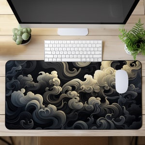 Black art Mouse Pad - Black art desk mat - Large gaming mouse pad - Desk mat gaming - Desk mat Minimal art - Desk mat aesthetic