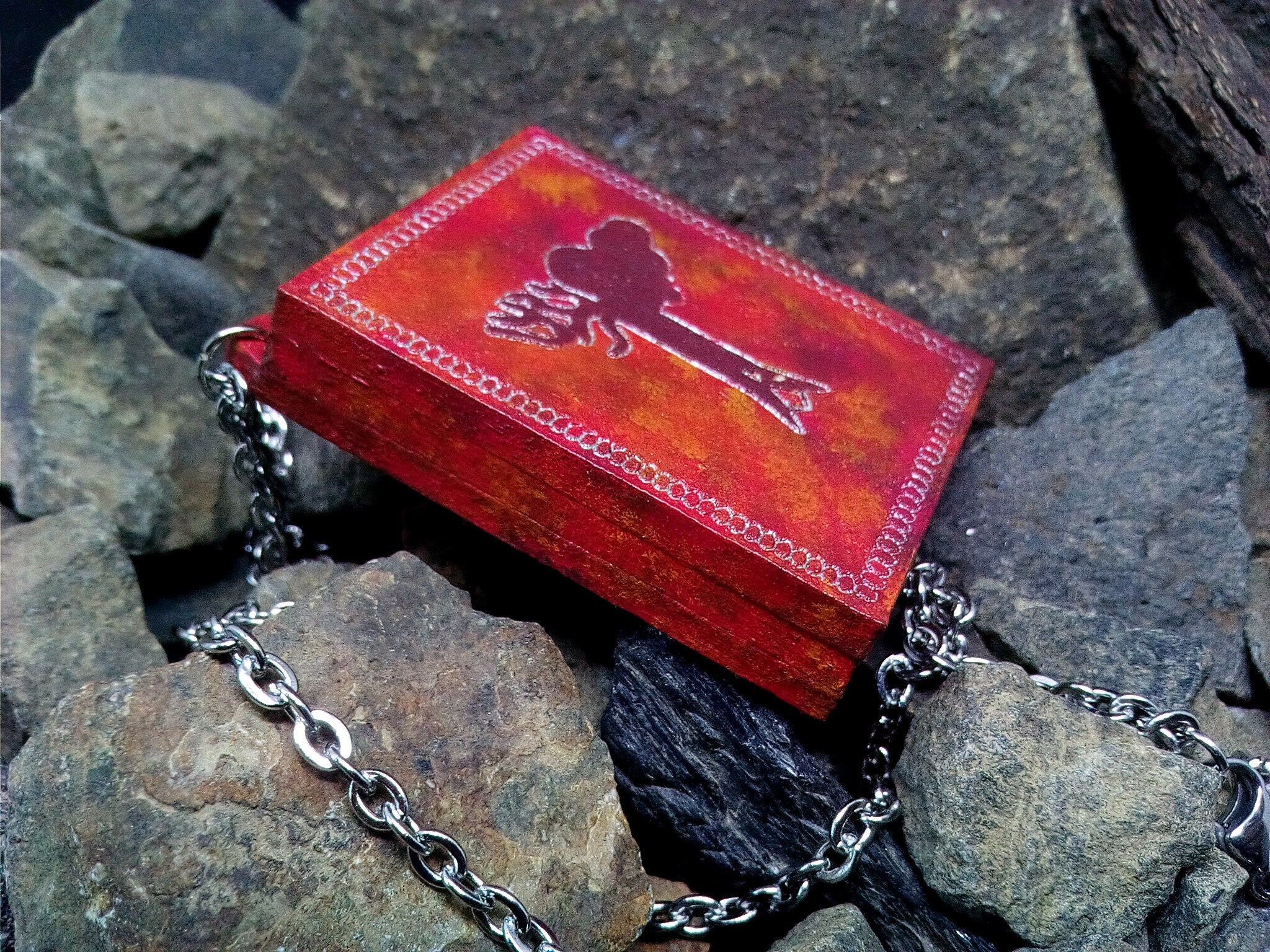 Skyrim Alteration Spell Book Miniature Necklace Elder Scrolls Etsy