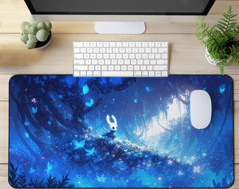 Tappetino per mouse Hollow Knight - Tappetino da scrivania Hollow Knight - Tappetino per mouse da gioco di grandi dimensioni - Tappetino da scrivania per giochi - Estetica del tappetino da scrivania - Fanart di Hollow Knight