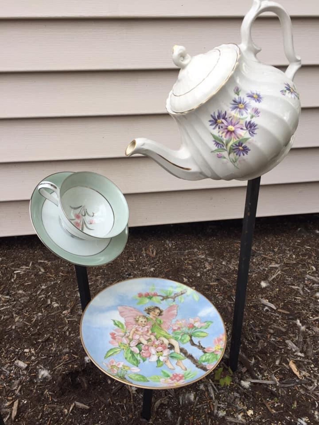 Teapot Garden Waterfall Etsy