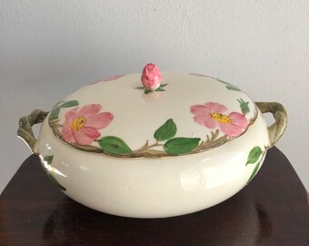 Vintage Franciscan Desert Rose Covered Dish Server with Handles