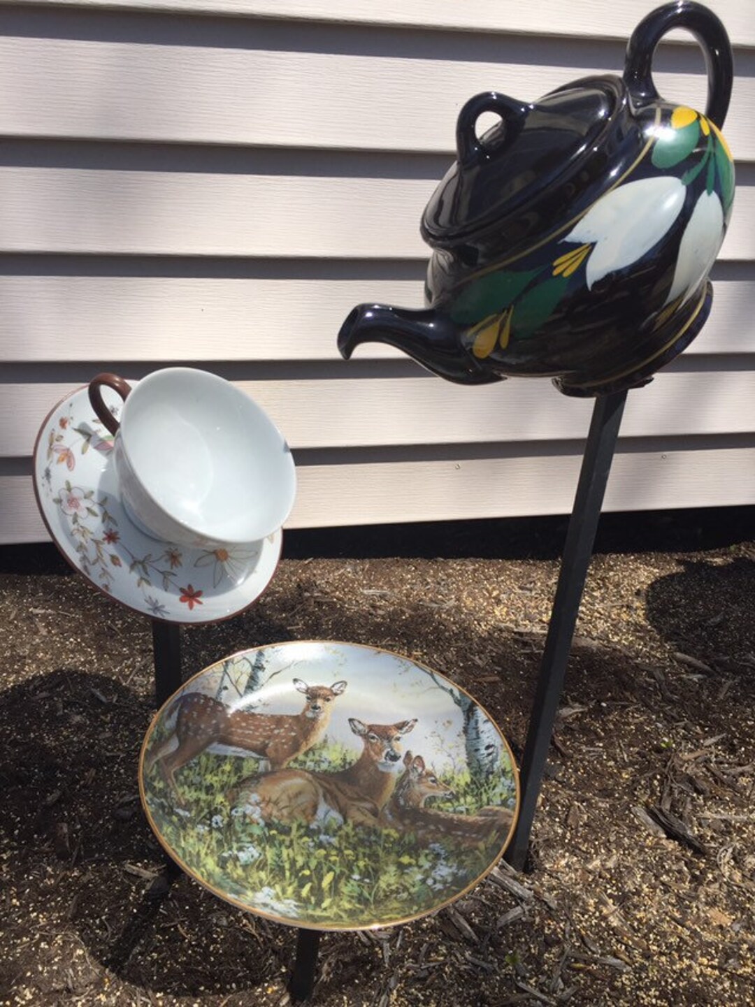 Teapot Garden Waterfall Etsy