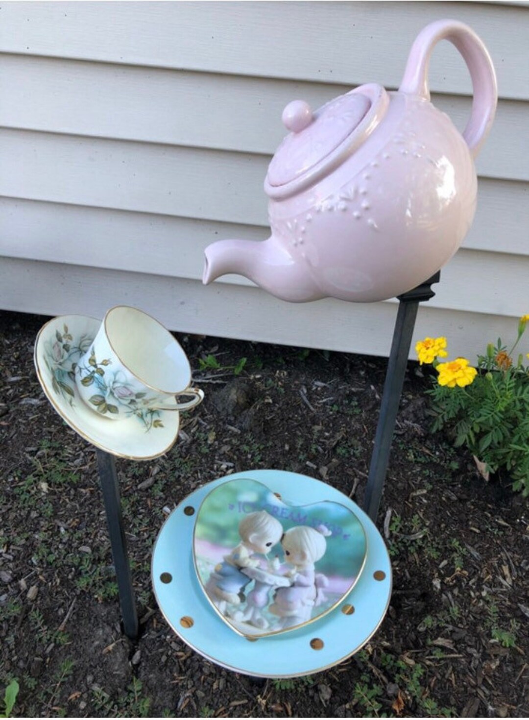 Teapot Garden Waterfall Etsy