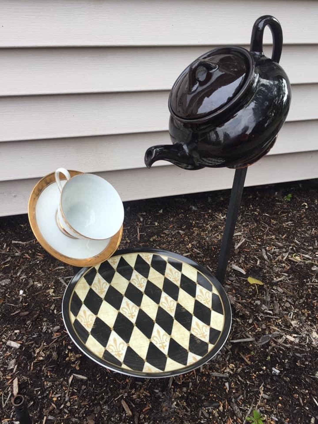 Teapot Garden Waterfall Etsy