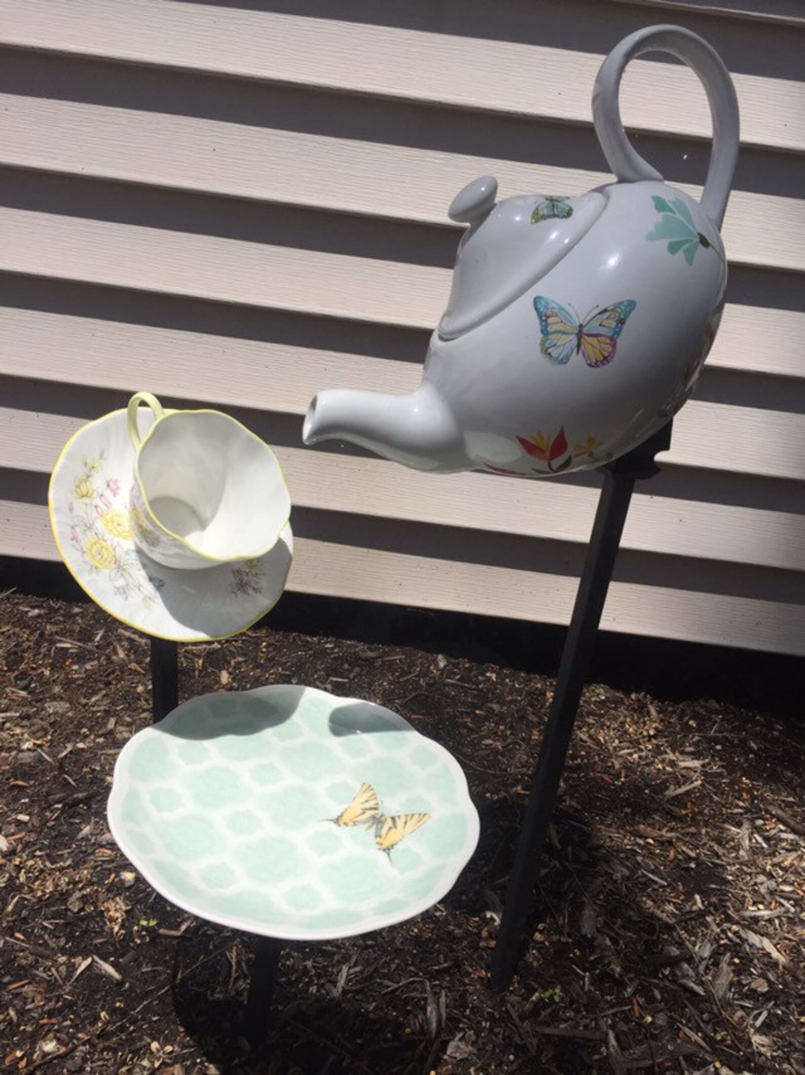 Teapot Garden Waterfall Etsy