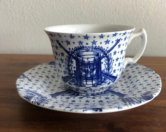 Staffordshire England Crownford China “Liberty Drums” Tea Coffee Cup and Saucer Set - Several Available