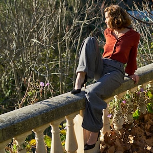 1930s vintage inspired pure wool winter trousers. Marlene Dietrich, Catherine Hepburn or Peaky Blinders style