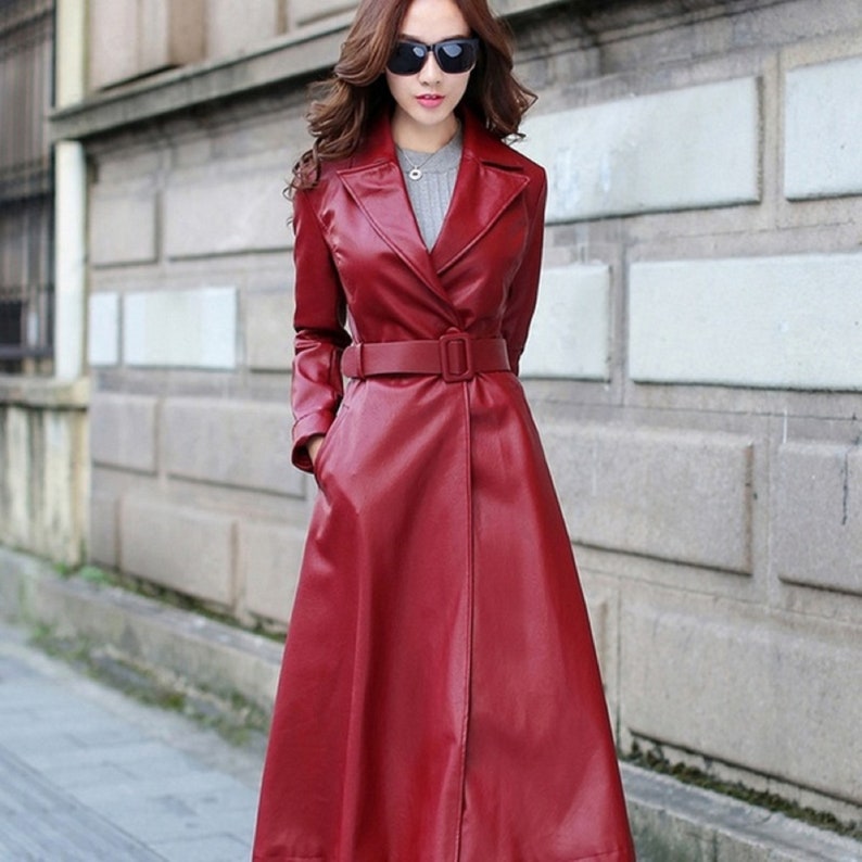 NOORA Midi Coat Midi Coat Women Leather Coat Women Leather | Etsy