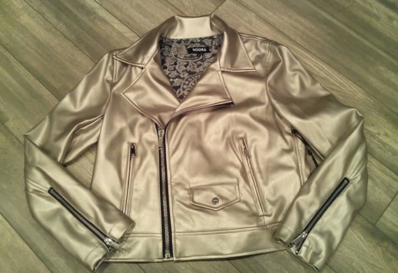 WOMENS HANDMADE GOLD STUDDED COWHIDE SOFT PREMIUM LEATHER JACKETS IN ALL SIZES
