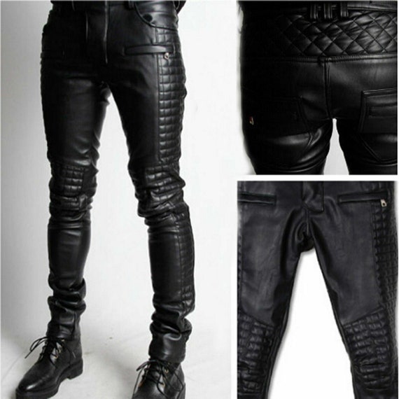 lambskin leather pants mens