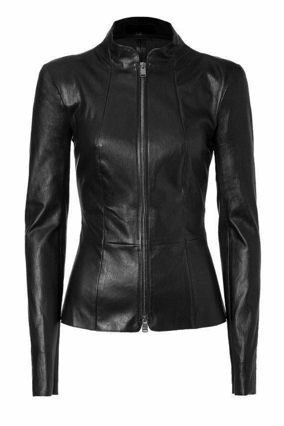 NOORA Womens Ladies Lambskin Leather Pleated Fashion Jacket | Etsy