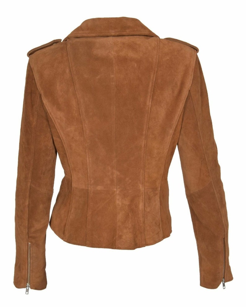NOORA Women Ladies Genuine Suede Leather Jacket colour Golden Etsy