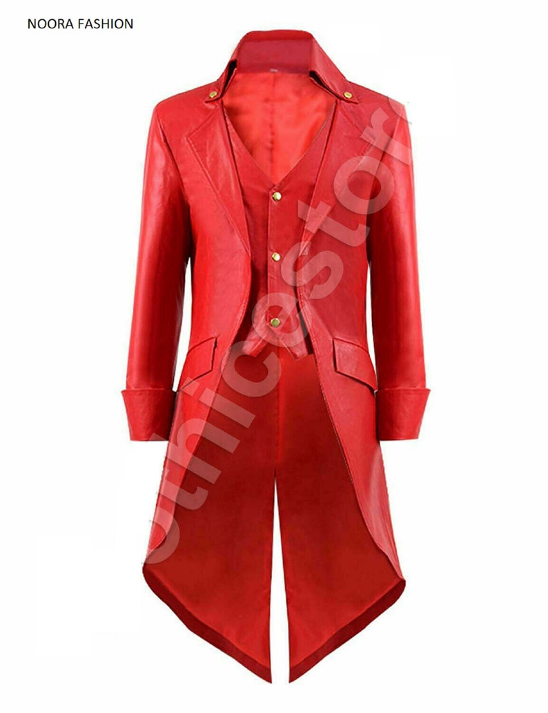 NOORA Men's STEAMPUNK Gothic Victorian Tailcoat Costum RED | Etsy
