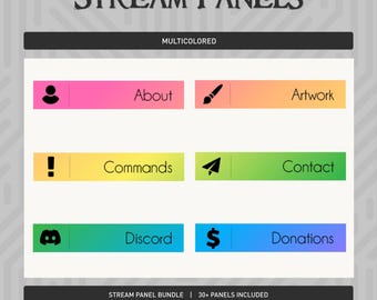 Painéis de streaming multicoloridos | Mais de 30 painéis incluídos
