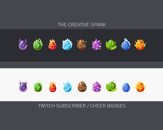 Mythical Eggs 9 Twitch Sub Cheer Badges Etsy