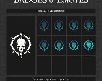 Ícone de classe Necromante de Diablo 4, emblemas e emotes do Steam (arquivo digital)