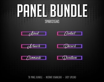 Neon Nights (Pur-Pink) | 30 Panels | Twitch - Kick - YouTube | Streaming