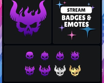 Demon Skull (Purple) | Diablo | Blizzard | Twitch - YouTube - Discord - Kick | Sub Badges - Points - Bits - Emotes | Streaming