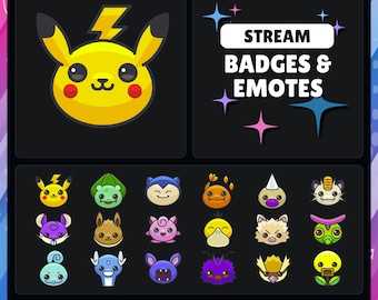 Emblemas e emotes para transmissões de Pokémon (arquivo digital)