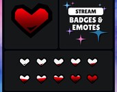 DBD Exhausted Heart Badges: Twitch Sub Emotes (Digital File)