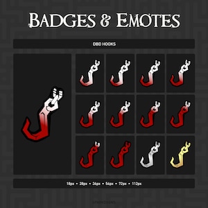 DBD Hook Stream Badges & Emotes (Digital File)
