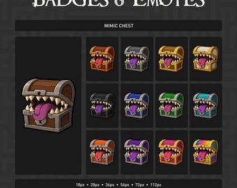 Mimic Chest Stream Badges & Emotes (Arquivo Digital)