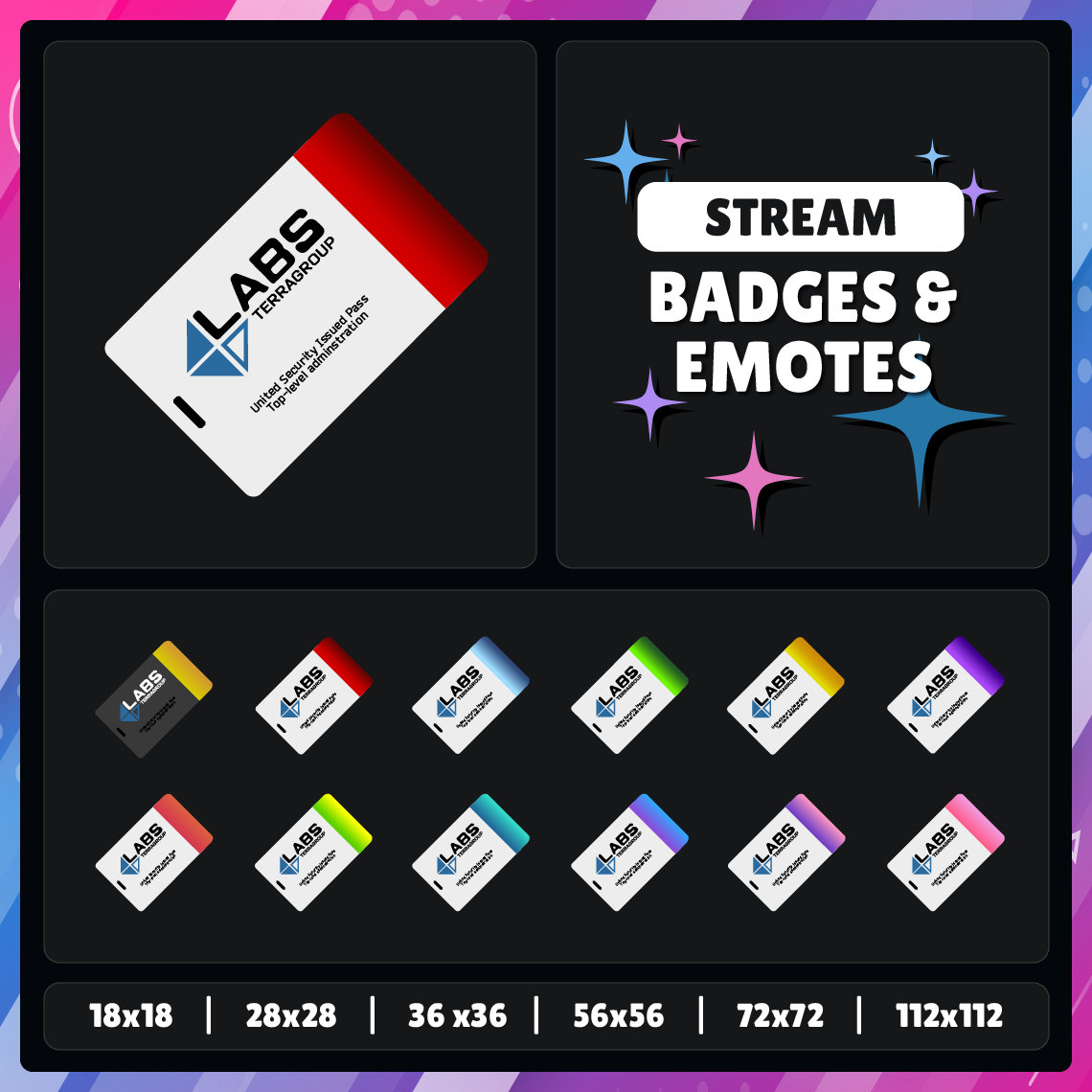 Escape from Tarkov Lab Cards | EFT | Labs | Twitch - YouTube - Discord - Kick | Sub Badges - Points - Bits - Emotes | Streaming