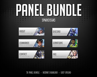Overwatch Characters | 30 Panels | Twitch - Kick - YouTube | Streaming