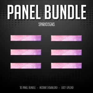 Purpink Watercolor | 30 Panels | Twitch - Kick - YouTube | Streaming