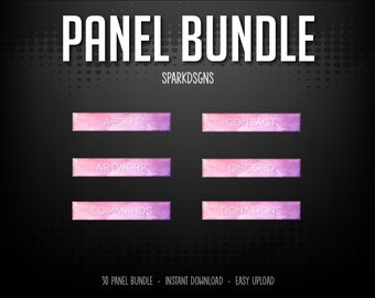 Purpink Watercolor | 30 Panels | Twitch - Kick - YouTube | Streaming